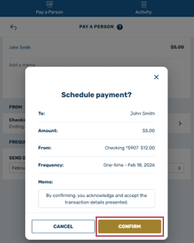 Confirm payment
