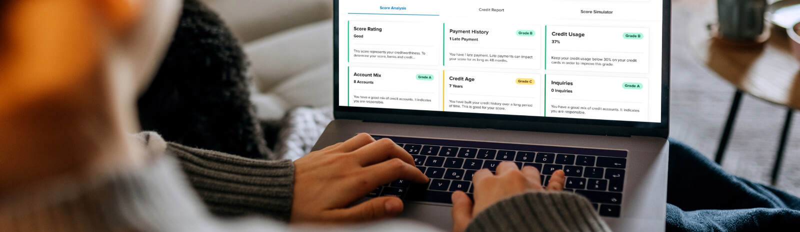 My Credit Score on home computer screen